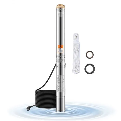 VEVOR Tiefbrunnenpumpe, 1100 W Eingangsleistung, 100 l/min Durchfluss, 75 m Förderhöhe, mit 20 m Kabel, Tauchpumpe, für industrielle Bewässerung und Heimgebrauch, IP68-Wasserschutzklasse VEVOR Tiefbrunnenpumpe, 1100 W Eingangsleistung, 100 l/min Durchfluss, 75 m Förderhöhe, mit 20 m Kabel, Tauchpumpe, für industrielle Bewässerung und Heimgebrauch, IP68-Wasserschutzklasse