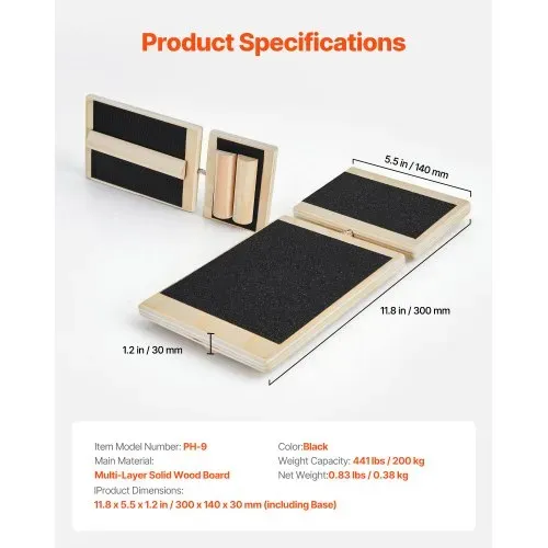 VEVOR Balance Board für Erwachsene, Fußtrainer (30 x 14 x 3 cm) Sprunggelenk-Trainingsgerät, Rutschfester Gleichgewichtstrainer für Physiotherapie, Reha & Fußtraining, inkl. Tragebeutel – Bild 6