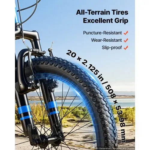 VEVOR Mountainbike 20 Zoll 6-Gang Fahrrad aus Kohlenstoffstahl Blau für Freizeitfahrten & Leichte Offroad-Touren, 80 kg Tragkraft, Klingel, Verstellbarem Sattel, Lichthalterung und Doppelbremse – Bild 4