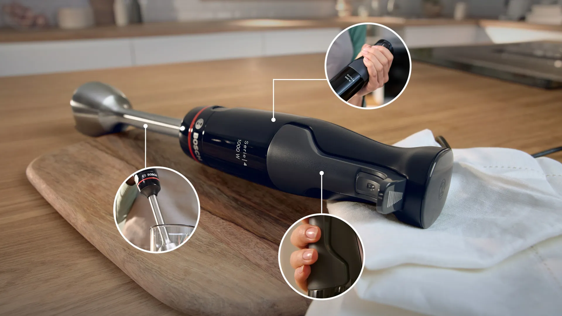 Bosch Serie 4 MSM4B610 Mixer 0,6 l Pürierstab 1000 W Anthrazit, Schwarz – Bild 2