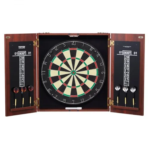 VEVOR Dartboard- und Schrankset Dartboard-Schrank in offizieller Größe, Dartscheibe 45 x 3,8 cm versteckbarer Dartschrank mit Stahlspitzen, komplett mit sämtlichem Zubehör, für Cricket-Spiele VEVOR Dartboard- und Schrankset Dartboard-Schrank in offizieller Größe, Dartscheibe 45 x 3,8 cm versteckbarer Dartschrank mit Stahlspitzen, komplett mit sämtlichem Zubehör, für Cricket-Spiele