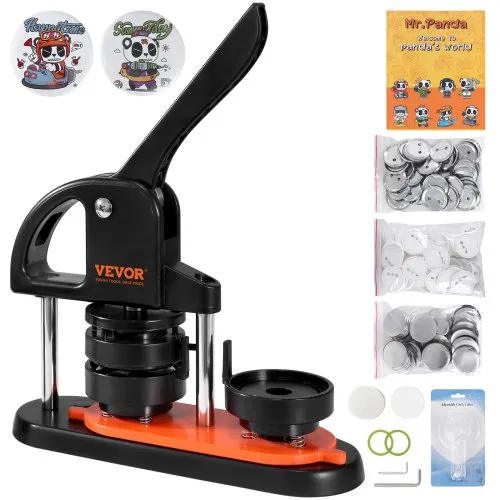 VEVOR Buttonmaschine Knopfmachermaschine 58mm 100 Stk. Badge Punch Press, Buttonpresse, DIY Badge Press Machine Button Badge Maker für Personalisiertes Abzeichen inkl. Zauberbuch und Kreisschneider VEVOR Buttonmaschine Knopfmachermaschine 58mm 100 Stk. Badge Punch Press, Buttonpresse, DIY Badge Press Machine Button Badge Maker für Personalisiertes Abzeichen inkl. Zauberbuch und Kreisschneider