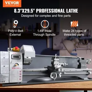 VEVOR Metalldrehmaschine 211x750mm Drehbank Metall 50-2500U/min Tischdrehbank Tischdrehmaschine 750W 14x metrische (von 0,3 bis 3 mm) 10x zöllige (von 10 bis 44 TPI) Gewinde MT5 Spindelkonus VEVOR Metalldrehmaschine 211x750mm Drehbank Metall 50-2500U/min Tischdrehbank Tischdrehmaschine 750W 14x metrische (von 0,3 bis 3 mm) 10x zöllige (von 10 bis 44 TPI) Gewinde MT5 Spindelkonus