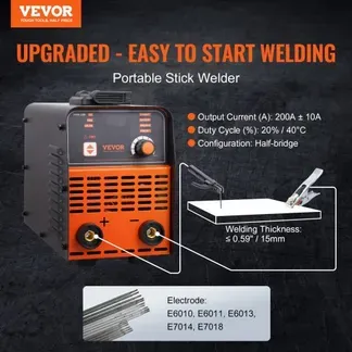 VEVOR Schweißgerät ARC 200A Stab/Lift WIG 2-in-1 Schweißer Elektroden Hot Start VEVOR Schweißgerät ARC 200A Stab/Lift WIG 2-in-1 Schweißer Elektroden Hot Start