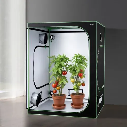 VEVOR Growzelt, 150x150x200 cm, Indoor-Pflanzenzelt mit Vollspektrum-LED-Zuchtlicht & Belüftungssystem, Growbox 600D hochreflektierendes Mylar, Zuchtzelte, Gewächshaus für Blumen & Gemüse – Bild 7