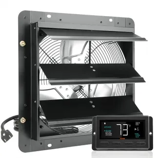 VEVOR Abluftventilator, 356 mm,Temperatur-Feuchtigkeitsregler, EC-Motor, 1024 CFM, Wandlüfter mit variabler Geschwindigkeitsregelung zur Wandmontage, Belüftung und Kühlung für Gewächshäuser, Garagen VEVOR Abluftventilator, 356 mm,Temperatur-Feuchtigkeitsregler, EC-Motor, 1024 CFM, Wandlüfter mit variabler Geschwindigkeitsregelung zur Wandmontage, Belüftung und Kühlung für Gewächshäuser, Garagen