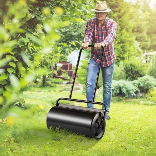 VEVOR Rasenwalze 695x320x1130mm Handwalze Eisen und Q235 Gartenwalze 46L Ackerwalze mit einem Wassereinlass Rasenroller Walze mit U-förmigen Griff Ideal für Gärten Bauernhöfe große Grünflächenparks – Bild 7