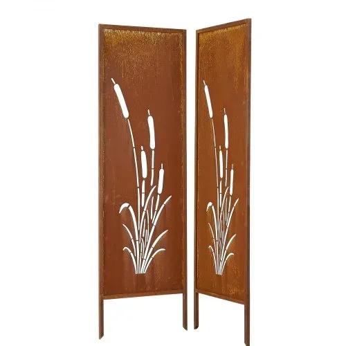 VEVOR Paravent, 50x160 cm 2er-Pack, Raumteiler Metall, Trennwand mit Erdspießen & Kohlenstoffstahlplatte, Sichtschutz, Raumtrenner, Dekorative Sichtschutzwand für Garten, Terrasse, Hof, Balkon – Bild 10