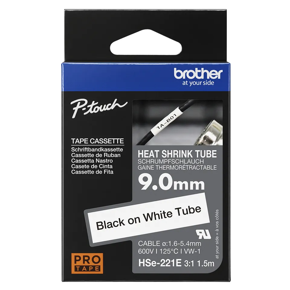 Brother HSE-221E Etiketten erstellendes Band Schwarz auf weiss – Bild 2