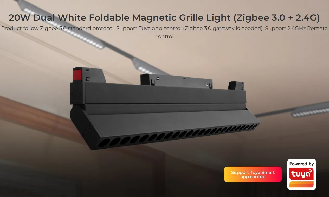 MiBoxer MG2-20F-ZL V2 LED 48V Track Grille Light Foldable 20W CCT Zigbee 3.0 + 2,4G – Bild 6