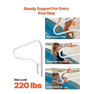 VEVOR Schwimmbad Handlauf, 1371x48x813 mm, 100 kg Tragfähigkeit, Pool Haltegriff aus Edelstahl, nahtlos geschweißt, Einbau-/Basismontage, Einstiegshilfe für Poolbereiche, Wasserparks, Spa-Zentren VEVOR Schwimmbad Handlauf, 1371x48x813 mm, 100 kg Tragfähigkeit, Pool Haltegriff aus Edelstahl, nahtlos geschweißt, Einbau-/Basismontage, Einstiegshilfe für Poolbereiche, Wasserparks, Spa-Zentren