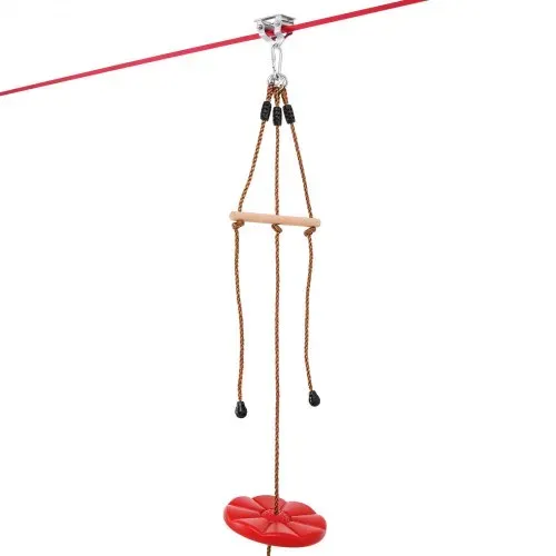 VEVOR Zipline-Set für Kinder & Erwachsene, 20 m Zipline-Sets bis zu 150 kg, Seilrutschen für den Außenbereich im Hinterhof, Spielplatzunterhaltung mit Zipline, Nylon-Sicherheitsgurt & Zubehörsatz – Bild 8