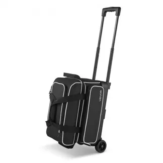 VEVOR Bowlingballtasche für 2 Bälle mit Doppelrollen & separatem Fach für Schuhe (bis US-Größe 16) & übergroßer Zubehörtasche, einziehbarer Griff lässt sich auf 105 cm ausziehen Schwarz + Weiß VEVOR Bowlingballtasche für 2 Bälle mit Doppelrollen & separatem Fach für Schuhe (bis US-Größe 16) & übergroßer Zubehörtasche, einziehbarer Griff lässt sich auf 105 cm ausziehen Schwarz + Weiß