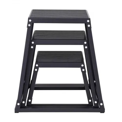 VEVOR 3-teilige Plyometrische Sprungboxen, 305/458/609 mm Plyometric Box Schwarz, Rutschfestes Fitness-Übungs-Step-Up-Box-Set für Heim-Fitness-Training, Konditions-Krafttraining, Jump Training Tragbar – Bild 8