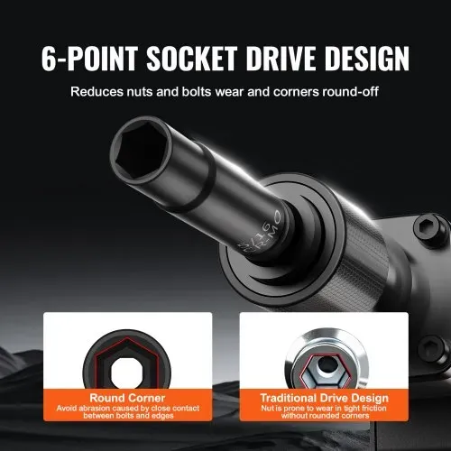 VEVOR Schlagsteckschlüsselsatz 6,35 mm, 55-teiliger tiefer und flacher Steckschlüsselsatz SAE 5/32-9/16 Zoll und metrisch 4-15 mm, für Autoreparaturen, leicht lesbare Größenmarkierungen – Bild 4