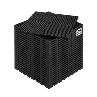 VEVOR 24 x ineinandergreifende Drainagematte Duschmatte 415 x 415 mm modulares ineinandergreifende Bodenmatten 17,6 mm dicke Drainagematten, rutschfeste Drainage-Bodenfliesen, für Garage Schwarz VEVOR 24 x ineinandergreifende Drainagematte Duschmatte 415 x 415 mm modulares ineinandergreifende Bodenmatten 17,6 mm dicke Drainagematten, rutschfeste Drainage-Bodenfliesen, für Garage Schwarz