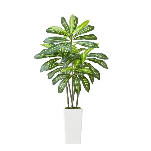 VEVOR Künstlicher Dracaena-Baum, 1,52 m, Drachenbaum, tropische Pflanzen mit weißem, hohem Pflanzgefäß, Kunstseidenpflanze im Topf, große Bäume für Veranden, Wohnzimmer, Terrassen Zuhause, Büro – Bild 8