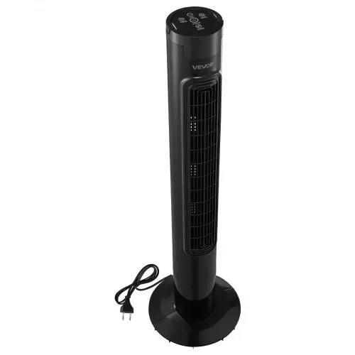 VEVOR 50W Turmventilator, 985 mm Säulenventilator mit 3 Geschwindigkeiten 3 Modi 7,5 Std. Timer, 50° Oszillierender Ventilator mit Fernbedienung, Leiser Standventilator für Schlafzimmer Büro, Schwarz – Bild 9