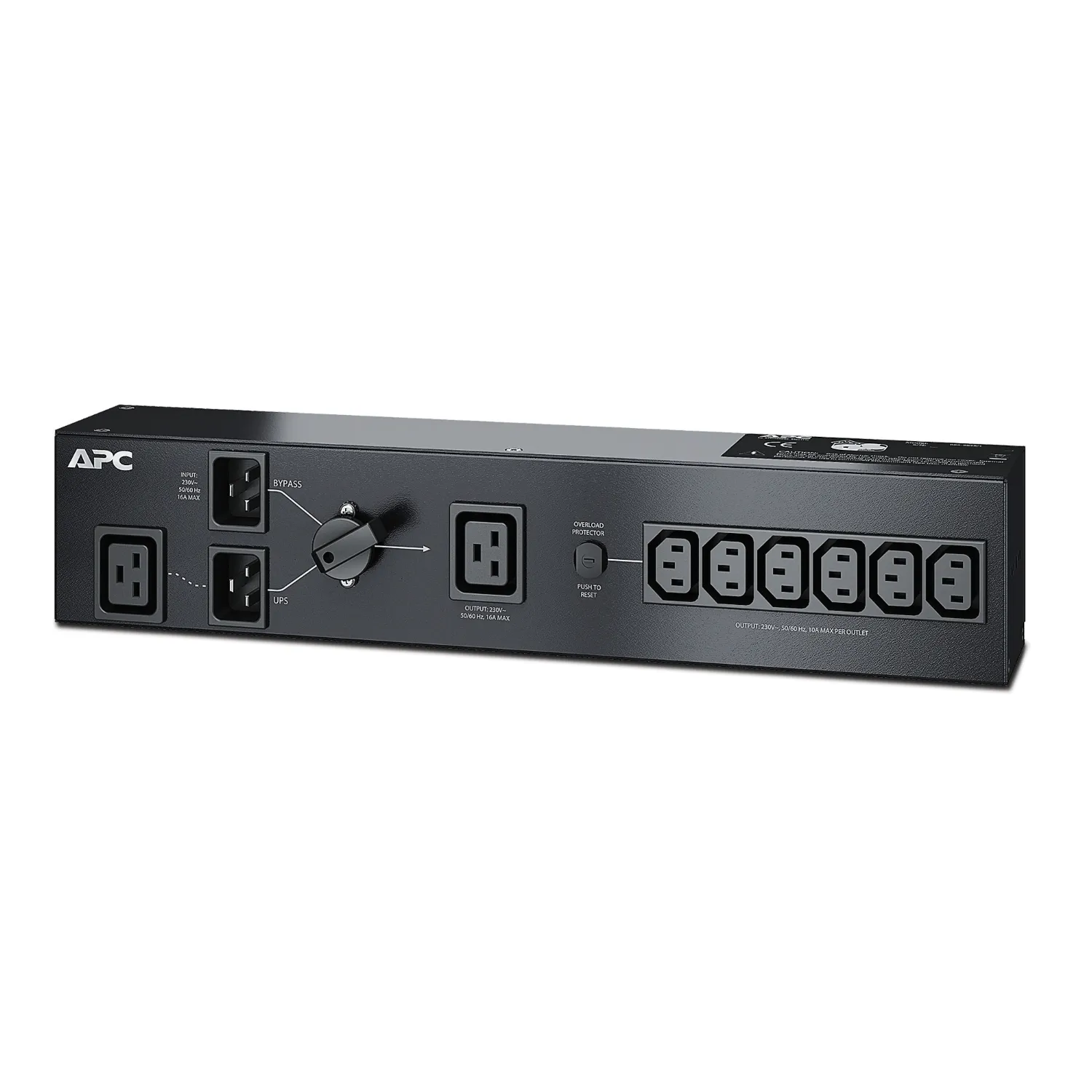 APC Service Bypass PDU, 230 V, 16 A mit (6) IEC C13 und (1) C19 APC Service Bypass PDU, 230 V, 16 A mit (6) IEC C13 und (1) C19