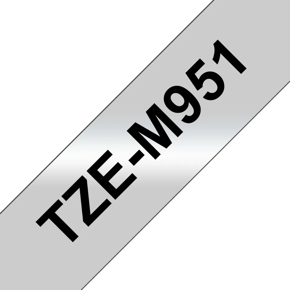Brother TZE-M951 Etiketten erstellendes Band schwarz auf silber Brother TZE-M951 Etiketten erstellendes Band schwarz auf silber