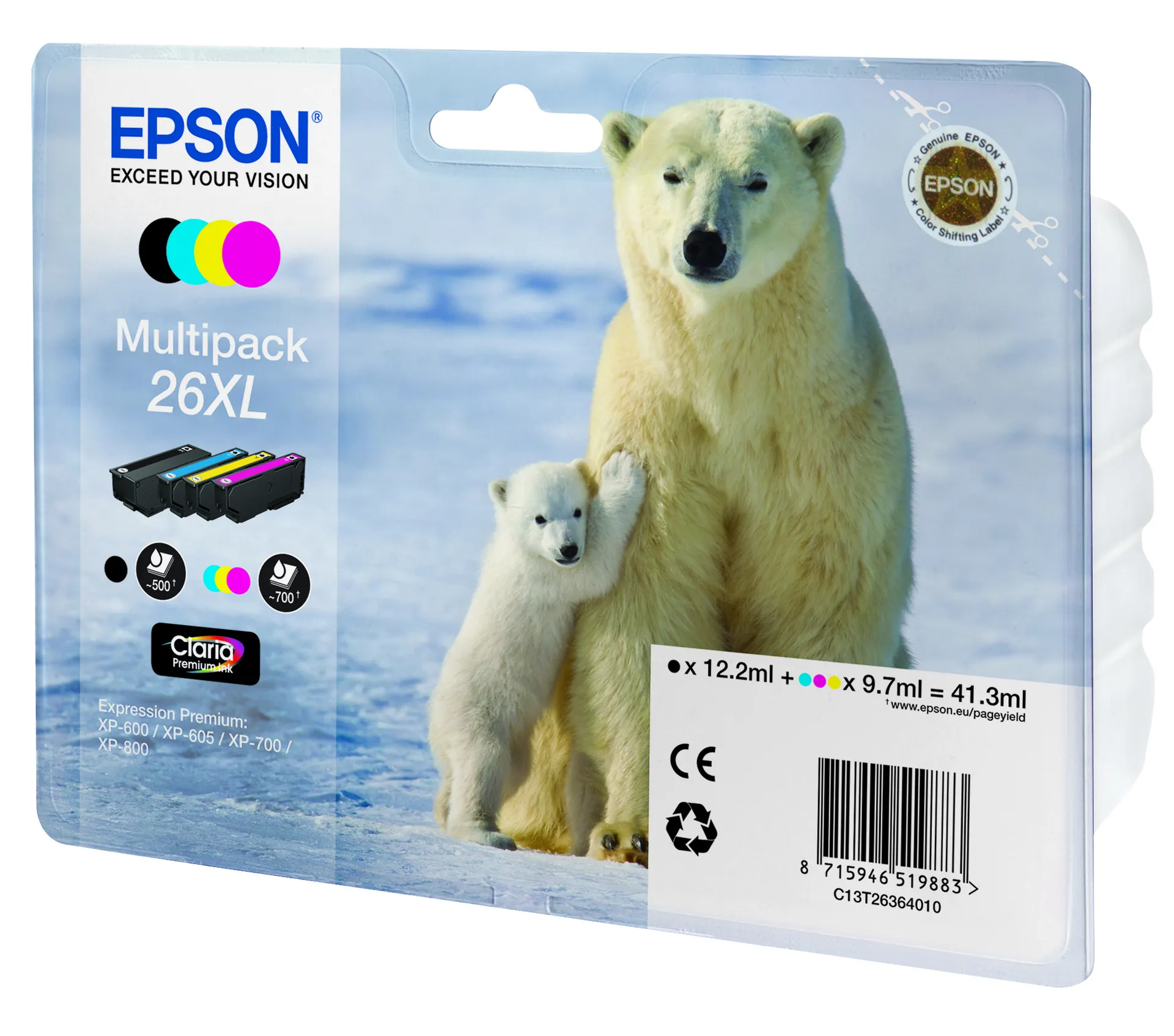 Epson Polar bear Multipack 4 Farben 26XL Claria Premium Ink – Bild 2