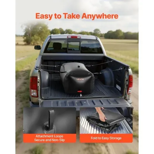 VEVOR Wasserblasen Aufbewahrungsbehälter, 240 L, Wassersack faltbar, Wasserbehälter aus 1000D PVC, Wasserbehälter auslaufsicher, ideal für Camping, Gartenbewässerung, RV & Notfälle, Schwarz – Bild 5
