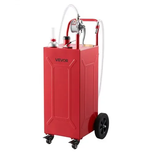 VEVOR 113,6L Kraftstofftrolley Mobile Tankanlage mit Manueller Pumpe Rot, Tragbarer Kraftstoffbehälter für Auto Rasenmäher Boot, Mit 4 Rollen & Ölstandsanzeige, Für Benzin & Diesel, Kohlenstoffstahl – Bild 8