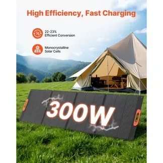 VEVOR Monokristalline Solarmodule 300W Faltbar, ETFE-Solarpanel-Ladegerät mit MC4-Ausgang & 10-in-1-DC-Adaptern, IP67 Wasserdicht, Balkonkraftwerk für Powerstations, Camping, Wandertouren VEVOR Monokristalline Solarmodule 300W Faltbar, ETFE-Solarpanel-Ladegerät mit MC4-Ausgang & 10-in-1-DC-Adaptern, IP67 Wasserdicht, Balkonkraftwerk für Powerstations, Camping, Wandertouren