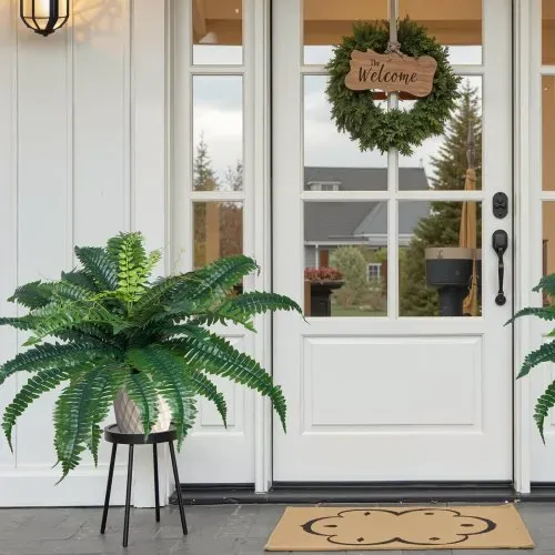 VEVOR Künstliche Farne, 2 Stk., Durchmesser 80–86 cm, künstliche Boston-Farn, Wanddekoration mit 30 Zweigen, Kunstfarn für Zuhause & Büro (Blumentopf nicht im Lieferumfang enthalten) – Bild 7