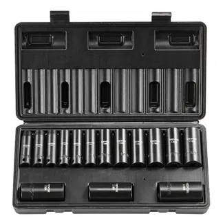 VEVOR Steckschlüsselsatz Schlagsteckschlüsselsatz 3/8 Zoll, 15-teiliger tiefer Steckschlüsselsatz metrisch 8-22 mm, 6-Punkt-Cr-Mo-Legierungsstahl für Autoreparaturen, inkl. Werkzeugkoffer VEVOR Steckschlüsselsatz Schlagsteckschlüsselsatz 3/8 Zoll, 15-teiliger tiefer Steckschlüsselsatz metrisch 8-22 mm, 6-Punkt-Cr-Mo-Legierungsstahl für Autoreparaturen, inkl. Werkzeugkoffer