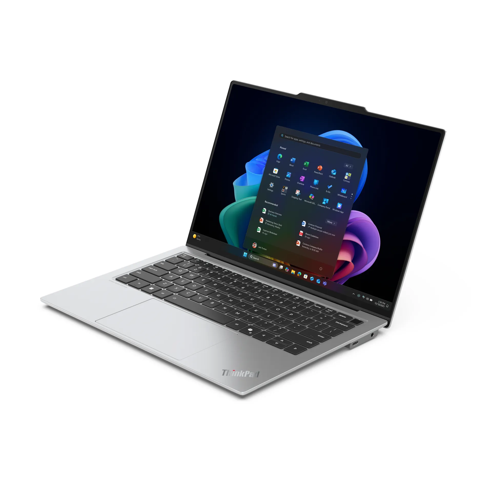 Lenovo ThinkPad X9-14 Gen 1 Aura Edition Copilot+ PC Intel Core Ultra 7 258V Laptop 35,6 cm (14") Touchscreen 2.8K 32 GB LPDDR5x-SDRAM 1 TB SSD Wi-Fi 7 (802.11be) Windows 11 Pro Deutsch Weiß – Bild 4