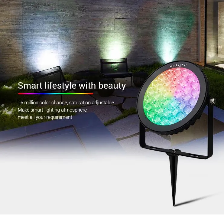 MiBoxer FUTC03 LED Garten Lampe 15W RGB-WW (RGB-CCT) mit Funk und WLAN IP65 230V – Bild 4