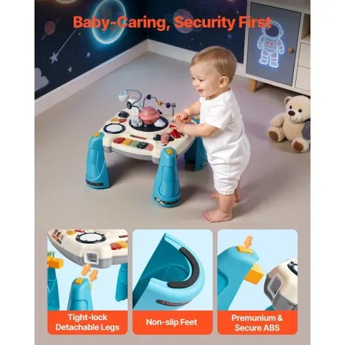 VEVOR Aktivitätstisch, Spieltisch inkl. 12 Spiele & 60 Klangquellen, Lerntisch mit Weltraumthema, Sanft Leuchtendem Sternenprojektor, Interaktiver Kindertisch, Entdeckertisch für Kinder ab 6 Monaten – Bild 3
