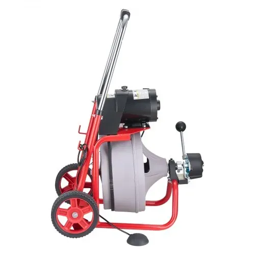 VEVOR Rohrreinigungsmaschine 22 m x 9,5 mm, Rohrreinigungsgerät mit Automatischem Vorschub, 8 Schneidwerkzeugen & Pneumatischem Fußschalter, Rohrreiniger für Rohrdurchmesser von 50 bis 100 mm – Bild 10