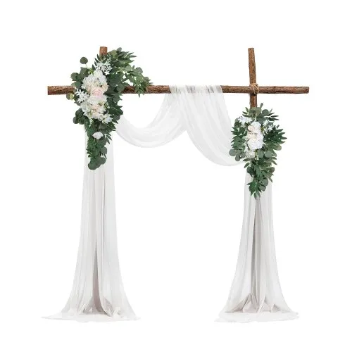 VEVOR Blumenset für Hochzeit Bogen, weiße Blumen für Traubogen mit Vorhängen (4er-Set) – 2 Blumenarrangements, 2 transparente Vorhänge, für Zeremoniensträuße, Empfangshintergrunddekoration VEVOR Blumenset für Hochzeit Bogen, weiße Blumen für Traubogen mit Vorhängen (4er-Set) – 2 Blumenarrangements, 2 transparente Vorhänge, für Zeremoniensträuße, Empfangshintergrunddekoration