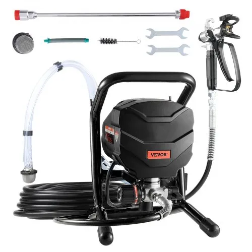 VEVOR Airless-Farbspritzgerät mit Ständer 650 W hocheffizientes Airless Spritzgerät 3000 PSI elektrische Farbspritzmaschine, Verlängerungsstange und Reinigungssets für Außenmöbel Zäune VEVOR Airless-Farbspritzgerät mit Ständer 650 W hocheffizientes Airless Spritzgerät 3000 PSI elektrische Farbspritzmaschine, Verlängerungsstange und Reinigungssets für Außenmöbel Zäune