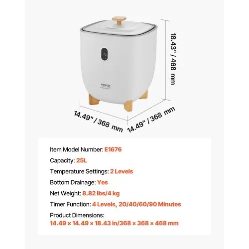 VEVOR 25L großer Handtuchwärmer-Eimer, Handtuchwärmer mit LED-Bildschirm und Heizsäulen unten, intelligenter Handtuchwärmer mit einstellbarem Timer für Badezimmer, Bademantel, Decke und Pyjama, automatische Abschaltung, weiß – Bild 6