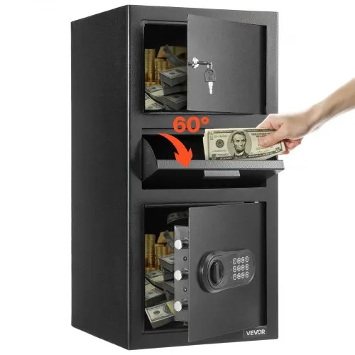 VEVOR Einwurftresor Falltresor 3,6 Kubikfuß Fallsafe mit großer Einwurfschlitz in der Mitte, Drop Schranktresor mit Tastenfeld & 3 Ebenen & Ersatzschlüsseln für Bargeld Bankbeleg Dokument VEVOR Einwurftresor Falltresor 3,6 Kubikfuß Fallsafe mit großer Einwurfschlitz in der Mitte, Drop Schranktresor mit Tastenfeld & 3 Ebenen & Ersatzschlüsseln für Bargeld Bankbeleg Dokument
