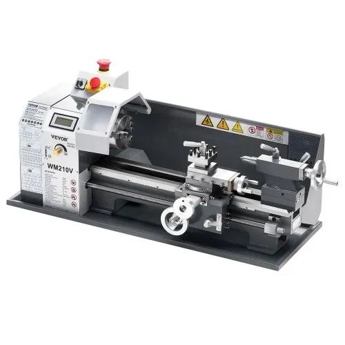 VEVOR Metalldrehmaschine, 21x37 cm, 550 W, 0-2500 U/min Variable Geschwindigkeit, Tischdrehmaschine, für die Bearbeitung von Präzisionsteilen, Imperial-Metrisch-Gewinde, Weichmetalle, Kunststoffe – Bild 9