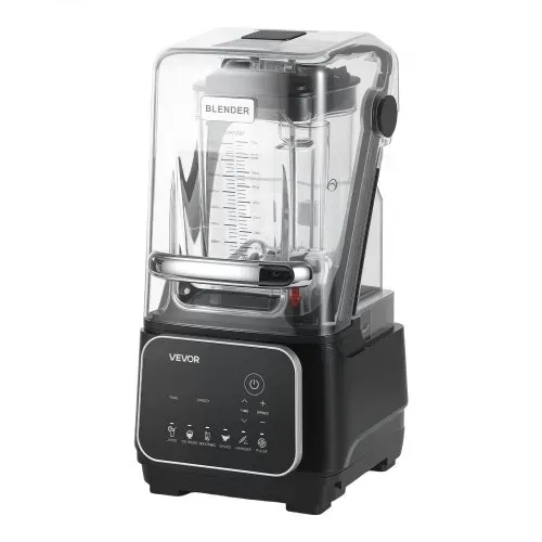 VEVOR Standmixer 2 L Smoothie Mixer mit Schutzabdeckung 2200 W Crushed Ice Maker mit Selbstreinigungsfunktion Einstellbarer Drehzahl 6 Voreingestellte Programme Smoothies Eiscrushing Pürees Schwarz – Bild 10