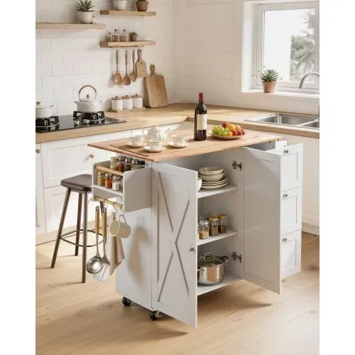 VEVOR Servierwagen Küchenwagen 1430 x 680 x 990 mm, 136 kg Belastbar Kücheninsel Küchenschrank, Rollwagen Küchentrolley mit Handtuchhalter & 2 Schubladen, Mikrowellenschrank Küchenrollwagen Massivholz VEVOR Servierwagen Küchenwagen 1430 x 680 x 990 mm, 136 kg Belastbar Kücheninsel Küchenschrank, Rollwagen Küchentrolley mit Handtuchhalter & 2 Schubladen, Mikrowellenschrank Küchenrollwagen Massivholz