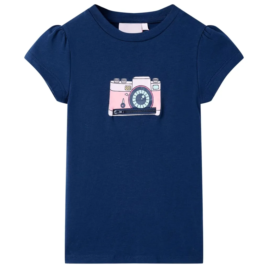 vidaXL Kinder-T-Shirt Marineblau 140 vidaXL Kinder-T-Shirt Marineblau 140