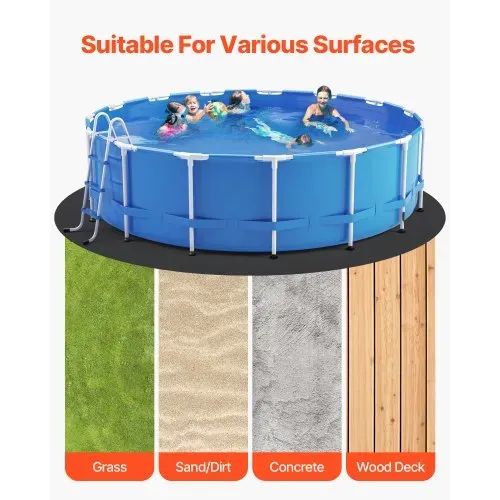 VEVOR runde Poolunterlage, 5,5 m, Bodenplane für oberirdische Schwimmbecken, extra dicke Bodenschutzplane, Poolmatte aus Geotextilmaterial, verlängert die Lebensdauer der Folie – Bild 5