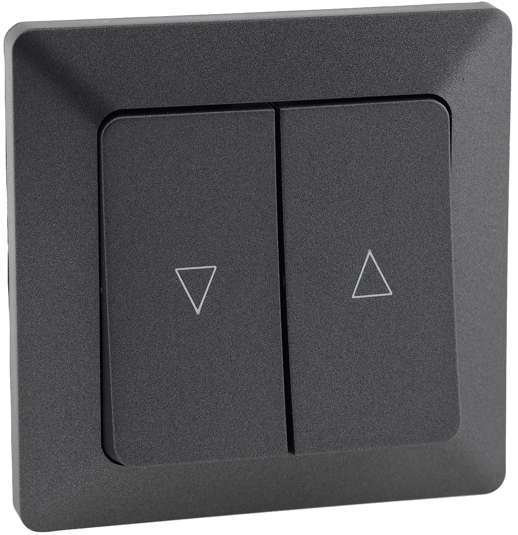 MILOS Jalousien-Steuerung Hoch/Runter Taster, inkl. Rahmen, UP, anthrazit MILOS Jalousien-Steuerung Hoch/Runter Taster, inkl. Rahmen, UP, anthrazit