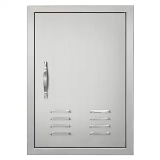 VEVOR Grill-Zugangstür, 610 x 431 mm, Einzelne Außenküchentür, Flächenbündig Montierte Edelstahltür, Vertikale Wandtür mit Griff, Lüftungsschlitzen und Haken, für Grillinsel, Grillstation VEVOR Grill-Zugangstür, 610 x 431 mm, Einzelne Außenküchentür, Flächenbündig Montierte Edelstahltür, Vertikale Wandtür mit Griff, Lüftungsschlitzen und Haken, für Grillinsel, Grillstation