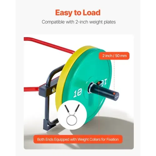 VEVOR Trap Bar Hexagon Hantelstange Langhantel 50 mm 240 kg Tragkraft, Gewichtheben und Krafttrainingsgerät, Heimfitnessstudio für Kniebeugen Kreuzheben Schulterdrücken, Rot – Bild 4