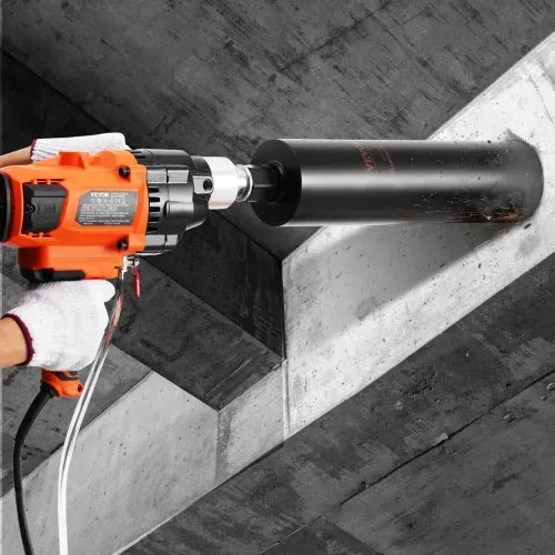 VEVOR Kernbohrmaschine Diamantkernbohrmaschine 2-18 cm Bohrdurchmesser und Tragetasche, robuster Beton-Kernbohrer 2600 W, Nass- und Trockengebrauch, zum Bohren von Beton und Mischen von Farbe – Bild 7