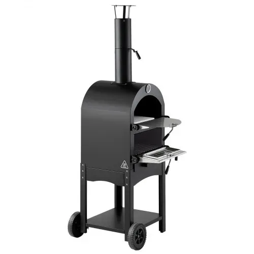 VEVOR Pizzaofen 12 Zoll Pelletöfen, 2-lagiger Pizzaofen mit Holzfeuerung, Holzbefeuerter Ofen Outdoor mit 2 abnehmbaren Rädern, Pizzamaker mit Höchsttemperatur von 540 °C zum Grillen – Bild 9
