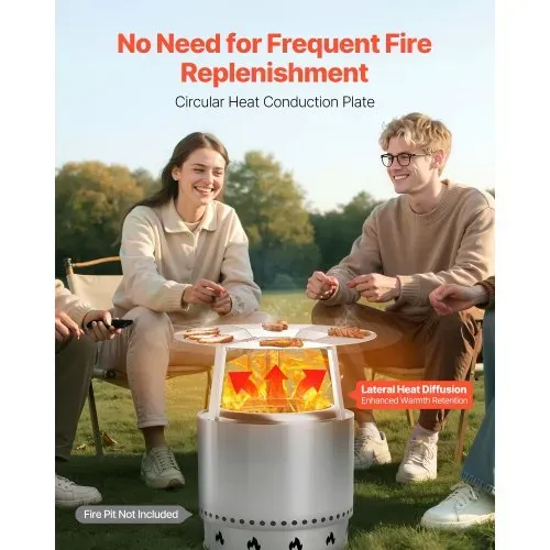 VEVOR Wärmeverteiler für Feuerschale, φ 635×254 mm Lagerfeuer-Hitzeschutz rund für Holzfeuerstelle, Hitzeverteiler aus Edelstahl 304, abnehmbare Brennerabdeckung, Campingzubehör VEVOR Wärmeverteiler für Feuerschale, φ 635×254 mm Lagerfeuer-Hitzeschutz rund für Holzfeuerstelle, Hitzeverteiler aus Edelstahl 304, abnehmbare Brennerabdeckung, Campingzubehör