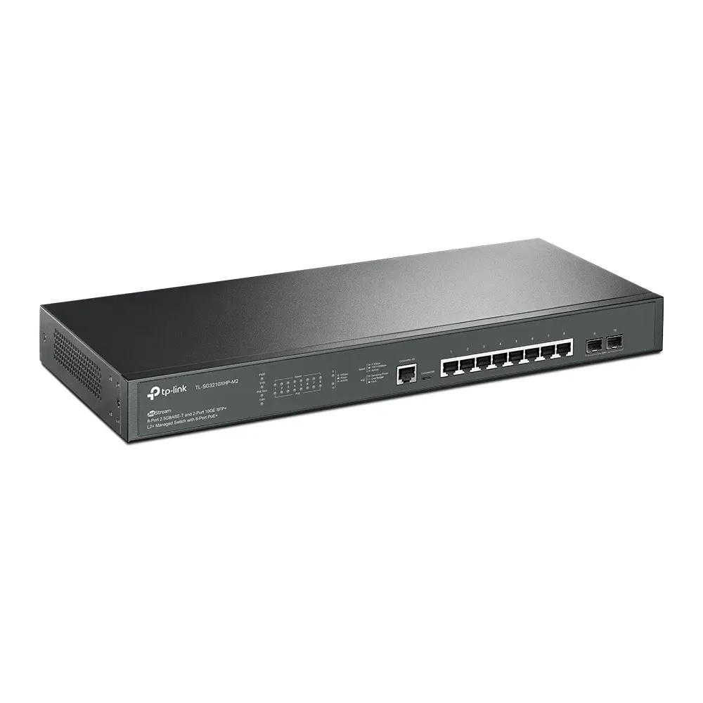 Omada by tp-link Switch full managed Layer2+ 10 Port • 8x 2.5 GbE • 2x SFP+ • PoE Budget 240 Watt • 8x PoE at • 19” • Omada • SG3210XHP-M2 – Bild 2